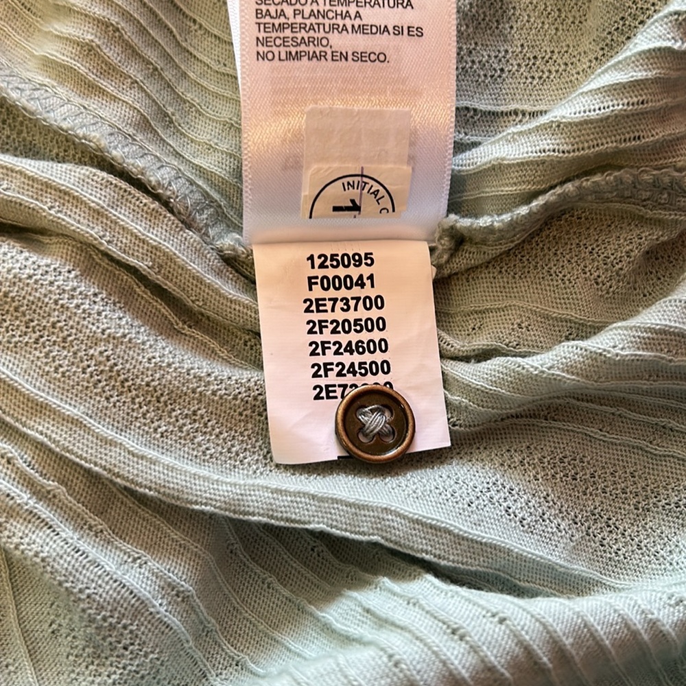Fabric Mix Long Sleeve Tunic Lucky Brand Green Aqua Gray - Picture 9 of 10